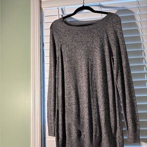 Apt. 9 Heather Gray Scoop Neck Lightweight Sweater
